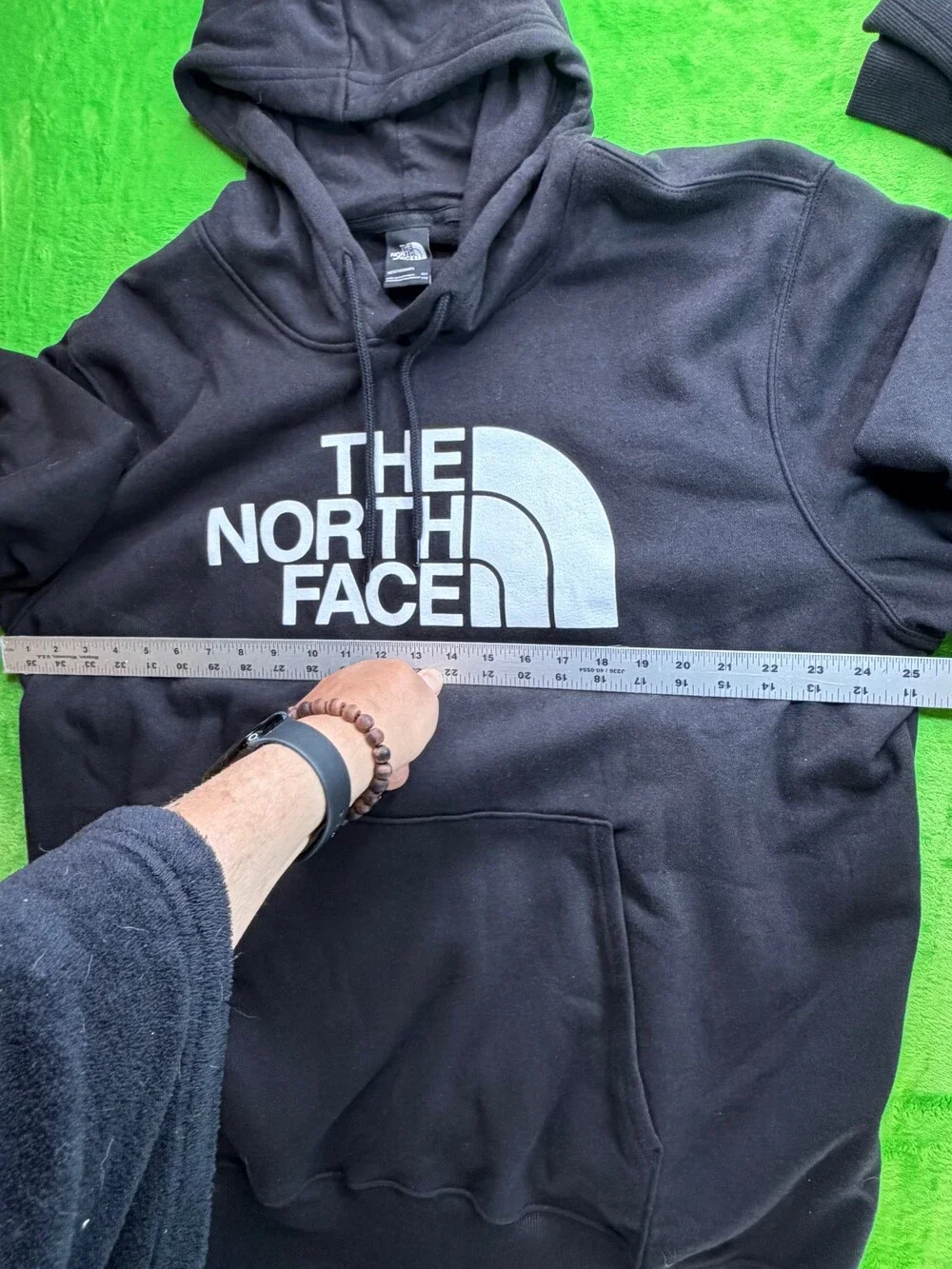 The North Face Box Logo Pullover Hoodie Sz XXL Black Classic